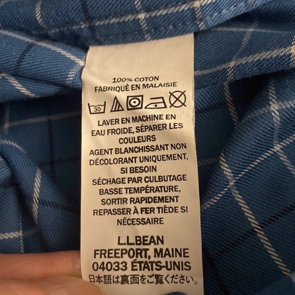 L.L.Bean L-tall wrinkle free traditional fit long sleeve bottom down shirt - Picture 8 of 8